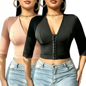 Women's Lace Arm Shaper Corset Shapewear Bra Top Post Surgery Compression Sleeves Corset Body Shaper
