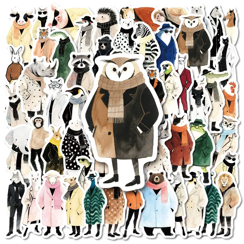 56pcs Animal Themed Stickers, Sticker Decals, for Clothing, Suitable for Faith-based Designs Such As Scrapbooks, Diaries, Laptops, Water Bottles, Cars, Etc., with Positive Messages As Gifts