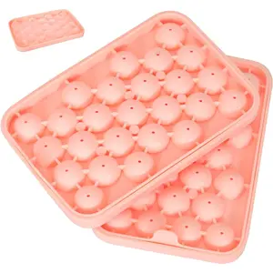 Round Ice Cube Trays for Freezer, 2 Counts Cocktails Ice Cubes Tray, Circle Ice Cube Tray with Lid, Ice Ball Maker Mold Sphere Ice Cube for Drinks Coffee