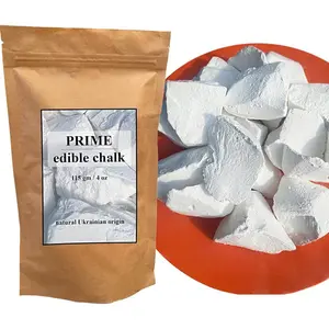 Prime Edible Chalk – Natural Crunchy White Chalk Chunks for Eating, Pica Cravings & ASMR – Pure Ukrainian – Eco Kraft Packaging – 4oz (115g)
