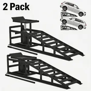 New Upgraded 2 Pack Hydraulic Car Ramps 6600 LBS 3 T Low Profile Auto Car Truck Vehicle Service Ramps Lift for Garage Car Repair, Ideal Christmas Xmas Birthday Gifts for Women Men Friends