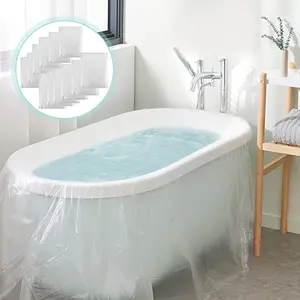 12-Piece Disposable Bathtub Liner Set, Large Plastic Bag for Salons, Homes, Hotels (102x47 Inches), Valentine's Day Supplies