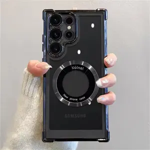 Samsung MagSafe Electroplating Smartphone Cover - Shockproof, Transparent, Magnetic Protection Case for S26, S25, S24, S23, S22 Ultra, S21 Plus, S20 FE 5G, Note 20 Mobile Phone Accessories