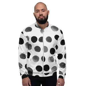 Unisex Bomber Jacket - Charcoal Polka Dot - Men