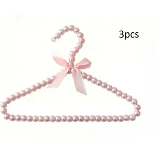 3 hangers and clothespins, European style pearl hanger, bow hanger, pearl wedding dress hanger