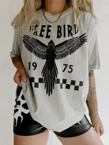 Victoria Maxwell, Vintage Free Bird Comfort Color Shirt, Boho, Retro Graphic Tee, Eagle Graphic, Thunderbird Shirt, Vintage Inspired Shirt Oversized