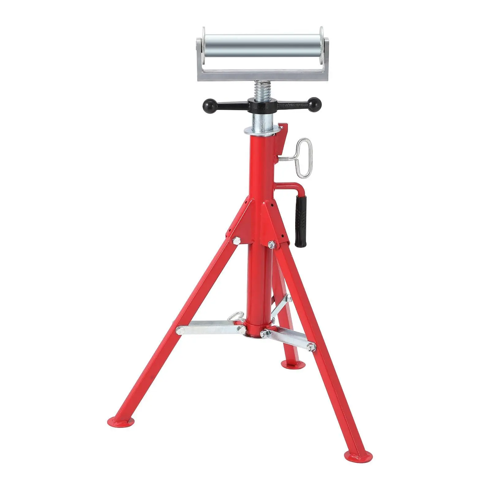 V Head Pipe Stand, Heavy Duty 1134kg Load Capacity Roller Stand with Folding Portable Steel Bracket, 70-132 cm Height Adjustable Pipe Supporting for Welding Woodworking Construction Support
