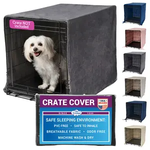 Pet Dreams Dog Crate Cover - Breathable Fabric Kennel Topper for Single-Door Crates, Fits iCrate Dog Cages 18, 24, 30, 36, 42, 48 Inches
