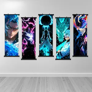 1pc Plastic Hanging Painting, Abstract Anime Pattern, Anime Design Wall Art Canvas Poster, Cartoon Character Art Poster Print Wall Pictures, Durable Poster, Ready to hang, Ideal For Bedroom, Office, Living Room, Home Decoration