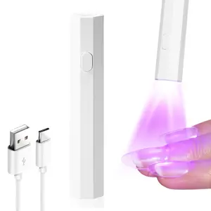 Gellen Mini UV Nail Lamp - Portable Cordless Rechargeable Handheld UV Light for Gel Nails, White Compact Nail Art Curing Lamp Battery Manicure