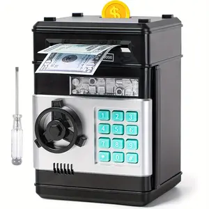 1 Piggy Bank, Large Electronic Piggy Bank With Protection, Suitable For Girls And Boys, Piggy Bank Cash Coin Bank ATM Bank, For Halloween, Christmas Gifts Decor Ornaments Multicolor