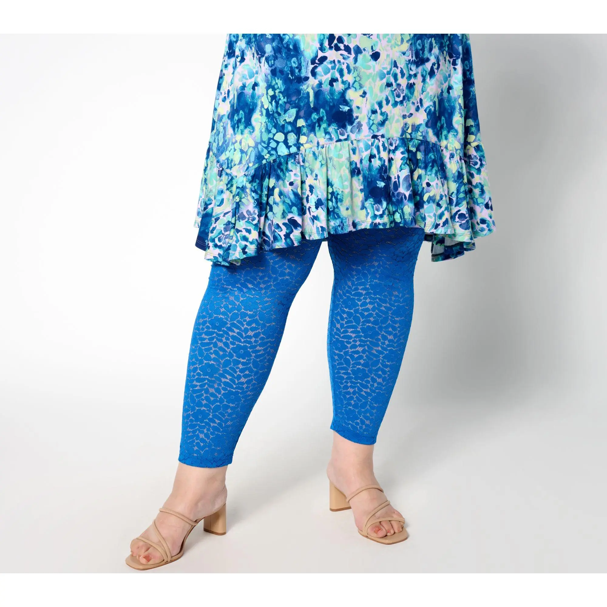 LOGO Layers by Lori Goldstein Regular Stretch Lace Leggings