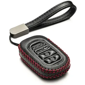 Vitodeco Leather Key Fob Case Compatible with Honda Civic, Civic Hatchback, Accord, HR-V, CRV, Pilot, Passport (2023 - 2026) - 4-Button