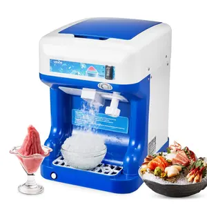 fathersdaygift VEVOR Commercial Ice Shaver Crusher, 286lbs Per Hour Electric Snow Cone Maker with 2L Ice Cube Box, 250W 1500RPM Tabletop Shaved Ice Machine for Parties Events Snack Bar, Home and Commercial Use (Blue)