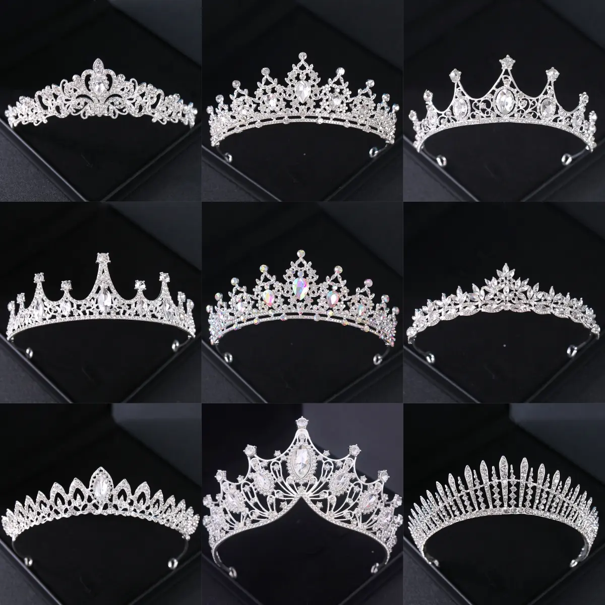 Silver Color Crystal Tiaras And Crowns Headband For Women Party Rhinestone Bridal Wedding Hair Accessories Jewelry Crown Tiara