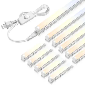 ALUSSO 4FT LED Shop Lights with 3CCT Selectable for Garage Workshop,3000K/4000K/6500K,2100LM,T5 Adjustable Integrated Single Fixture,Corded Electric with ON/Off Switch,10 Pack
