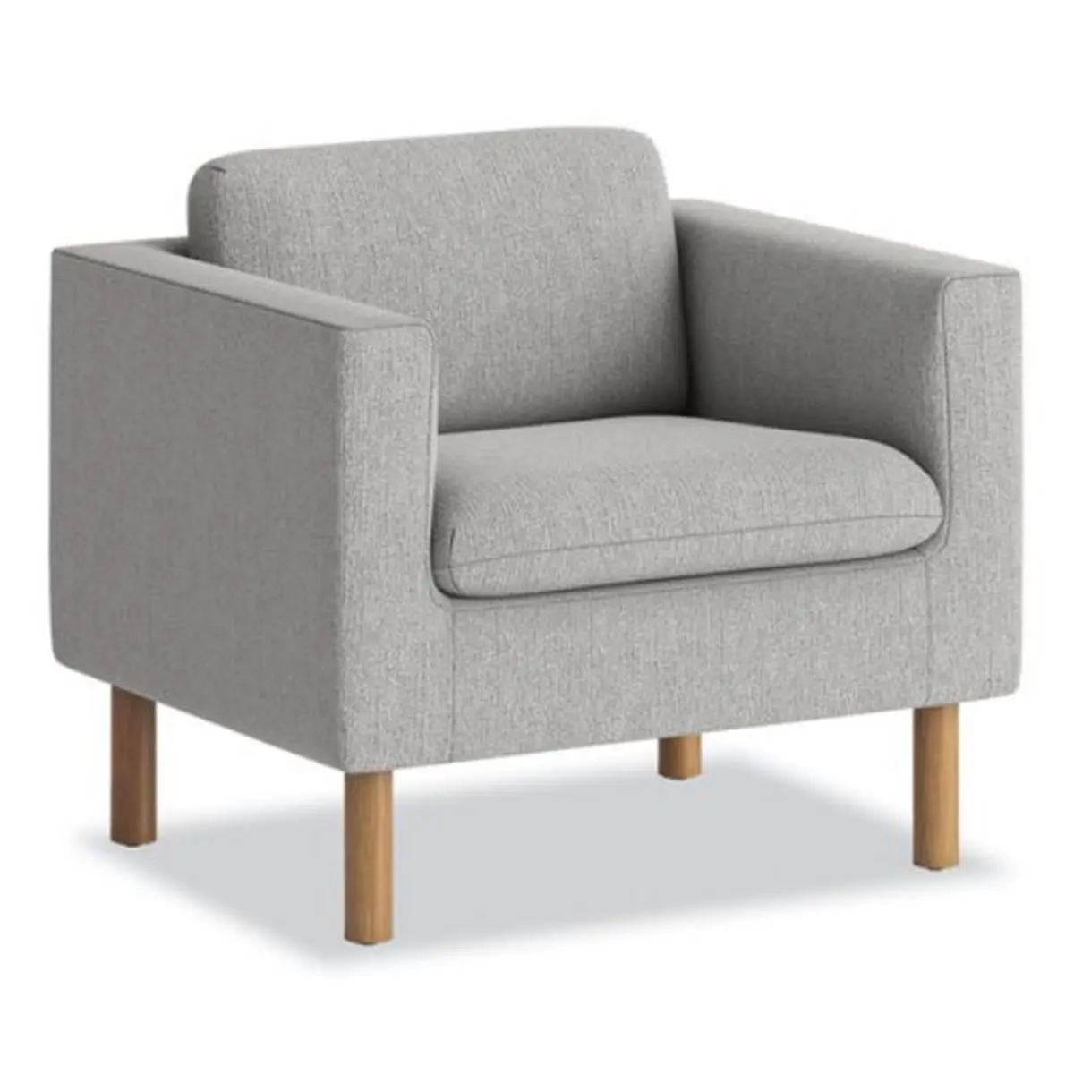 212 MAIN Hon Parkwyn Series Club Chair with Armrest - 33x26.75x29 in, Gray, Oak Base, Clean Lines, Fabric Seat, Tool-Free Cushion, Durable, Easy-to-Use Chairs & Stools, Cushion Chairs & Stools