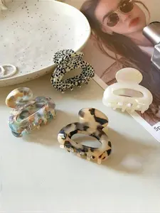 4Pcs Leopard Print Hair Clips for Women – Elegant Summer Style Small Alligator Clips Set, Non-Slip Jaw Clips for Thin/Thick Hair, Cute Face-Framing Hair Accessories for Daily Wear, Beach Waves, Party Hairstyles