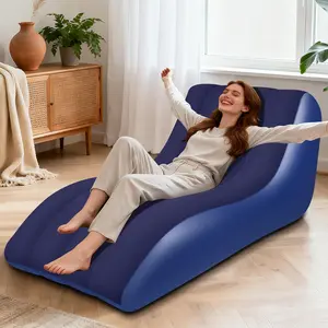 Inflatable Chair for Adults,Inflatables Chairs with Flocked Surface, Inflatable Lounge Chair with Backrest, Comfort Ergonomic Inflatable Couch,Inflatable C