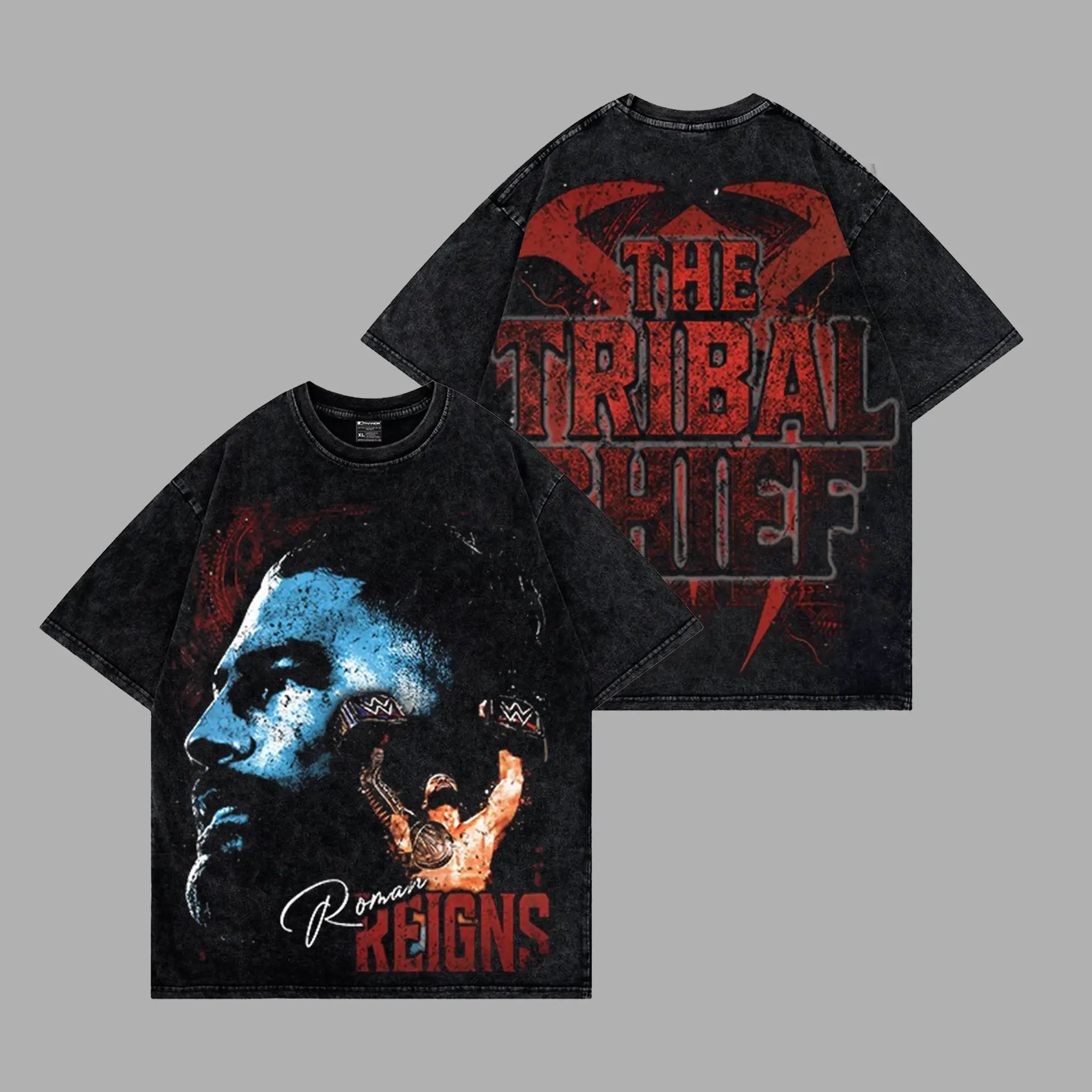 Roman Reigns “The Tribal Chief” Retro Premium Acid Washed 100% Cotton T-Shirt, Acknowledge Him Shirt, WWE SmackDown Icon Graphic T-Shirt, WWE Head of the Table Champion Shirt, Fight Night Outfits