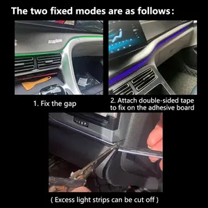 10-In-1 Car Interior Atmosphere Light, 90cm/75cm/20cm LED Neon Strip, 64 Color Options, APP Control, Filipli