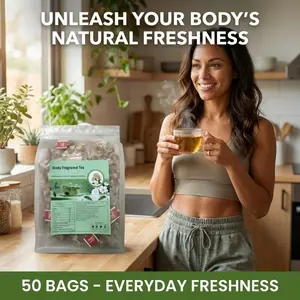 Body Fragrance Tea - Jasmine, Poria & Dried Tangerine Peel Herbal Blend, 50 Tea Bags | Natural Internal Cleansing & Breath Freshness | Zero Sugar, Caffeine Free Relaxation Tea