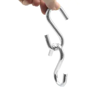 2 Packs 3 Inch Heavy Duty Rustproof Large S Hooks, 550 LBS Load Capacity Hanging Hardware Hooks for Hammock and Kitchenware