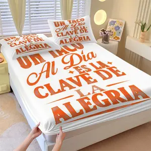 Mexican Style Bedding Set, Includes Sheet and Pillowcases, Anti-Slip Dustproof Cover, Perfect for Bedroom, Christmas Gift Idea