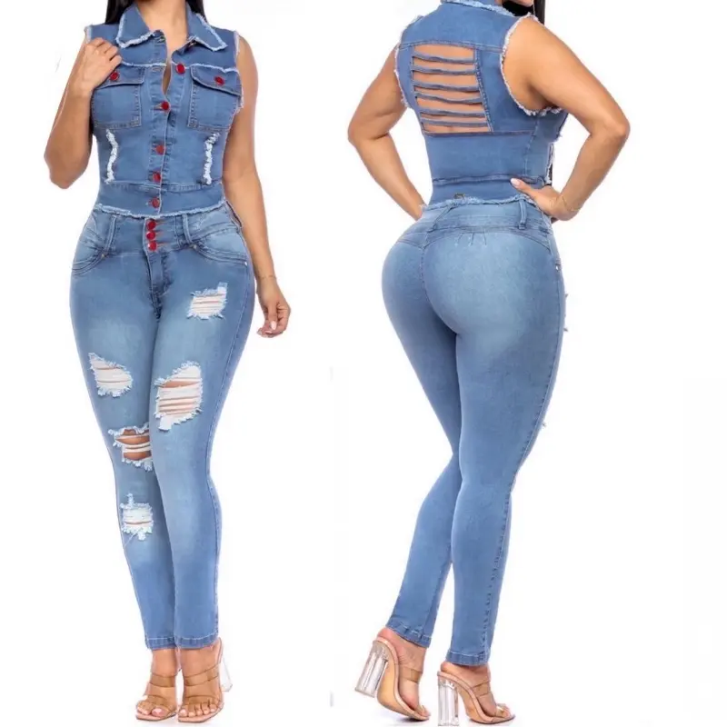 R81-90 Colombian Set en Denim Blue Color R81-90 Colombian Set en Denim Blue Color