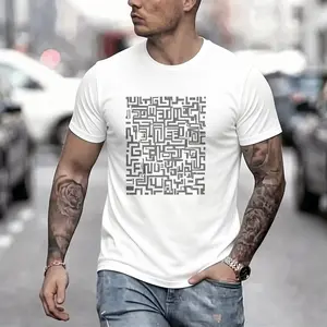 Retro Optical Illusion Maze T shirt for Men and Women Unisex Casual Short Sleeve 3D Design Cotton All Season Machine Wash