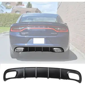 YOUNGERCAR Rear Diffuser Bumper Lip for 2015-2020 Dodge Charger RT/SXT/SE V2 Style Matte Black Unpainted ABS Rear Splitter