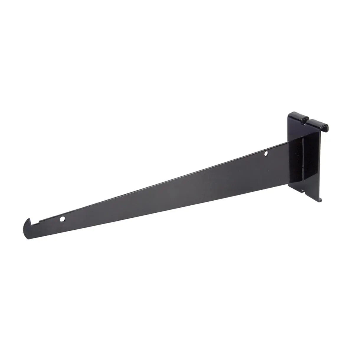 212 MAIN Econoco BLK-12KB Default Semi-Gloss Black Metal Bracket - 12 in. Shelf Bracket with Lip, Lip Support, Grid Compatibility, Bumpers for Glass Shelves