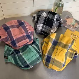 Women's Plaid Beret — Summer Retro Style, Lightweight Flat Cap, Trendy, Stylish, and Versatile