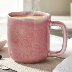 440ML Ceramic Coffee Mug with Handle, Handmade Kiln Glazed Espresso Cup for Tea & Hot Chocolate, Perfect for Office & Home Use