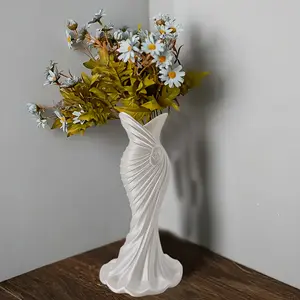 Elegant Dress Vase | 3D Printed, Cylindrical Plastic Vase Combining High-End Fashion Elegance with Minimalist Home Decor, Accommodates Standard Test Tubes 0.78" x 5.9", Ideal for Fresh or Artificial Flowers, Perfect for Desk, Dressing Table