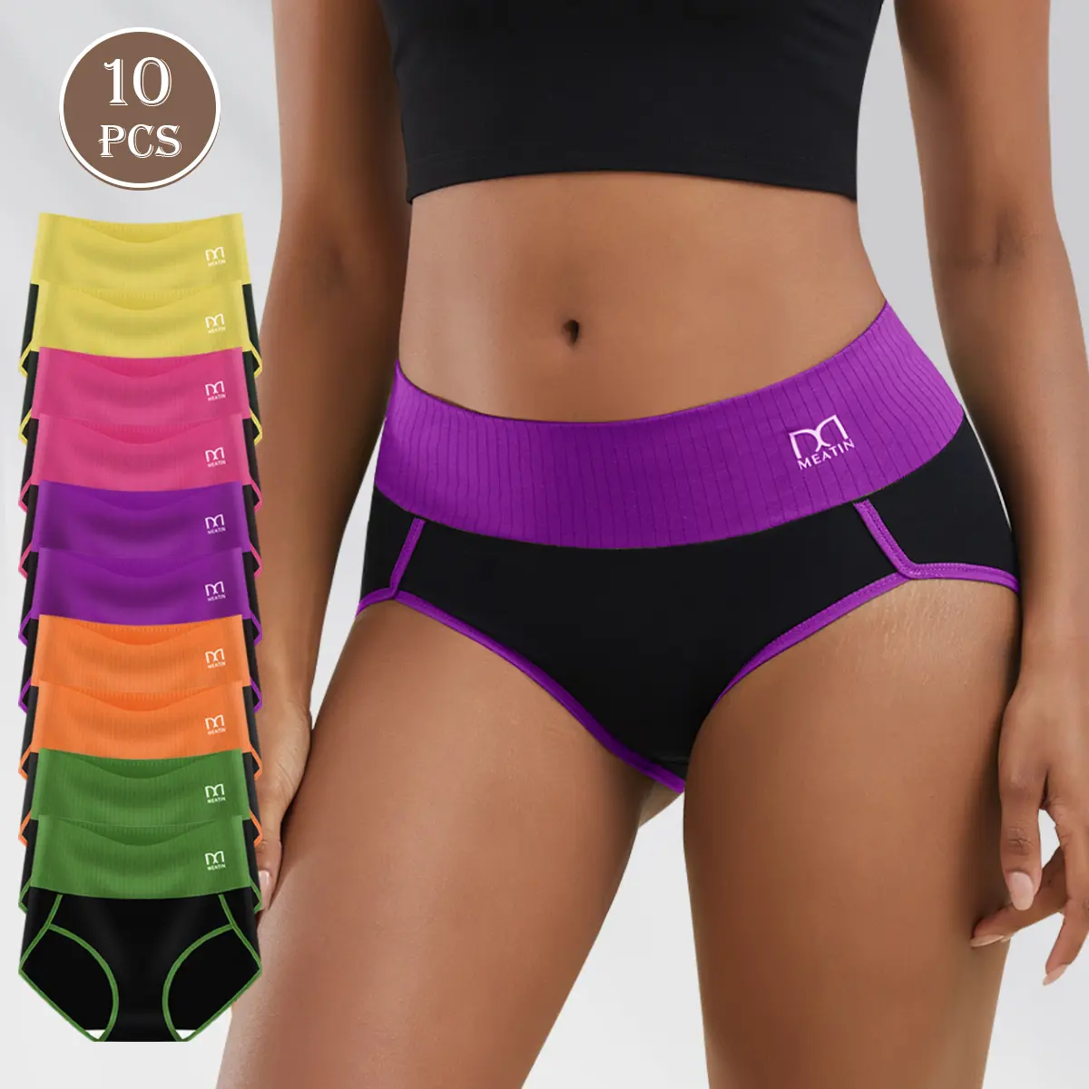 5/10 PCS High Elasticity Briefs For Ladies, High Waisted Underwear Lift Buttocks & Repair Abdomen, Breathable & Not Stuffy Underwear Birthday Present For Women