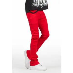 Dag Red Stacked Flare Jean