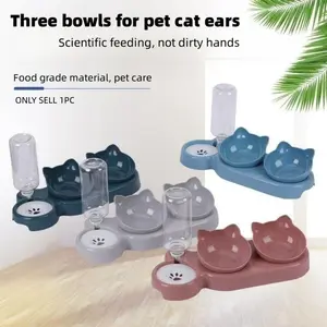 Cat/dog Bowl Pet Three-In-One 500ML Automatic Water Bowl, 3-In-1 Incline Design Protects Neck, Gravity Water Bottle Included, Automatic Water Feeder