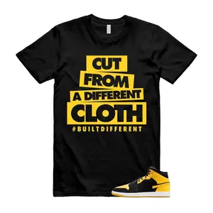 Men's 2025 Black & Maize Yellow Varsity Graphic Print T-Shirt, Unisex Fit, Basic Cotton Top for Matching Outfits