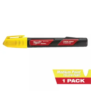 INKZALL Yellow Permanent Paint Marker - Medium Point, Liquid Paint, Xylene Free, 1 Pack