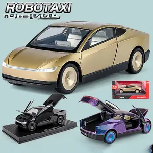 Tesla Robotaxi 1:32 Scale Alloy Car Model Toy Vehicle, Sound & Light Back-Driven Collectible Gift for Boys, Perfect Party Present
