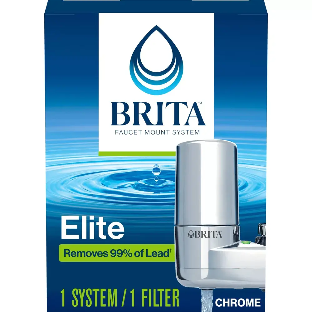 Brita Tap Water Faucet Filtration System - Chrome: Filters Chlorine & Lead Fits Most Standard Faucets