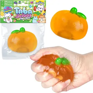 ORB Tabalicious TABA Squishy Orange Fun Fruit Toy - Cute, Sticky Fruit TABA Squishies with Transparent Realistic Color - Squishy Stress Ball Toys - Kawaii Sensory Fidget Toys for Kids and Adults