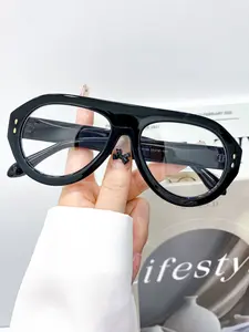 Fashion Vintage Oval Glasses, Vintage Style Glasses, High-Quality Rhinestone Decor, Unisex Casual Daily Wear, Simple Versatile Eyewear Accessories