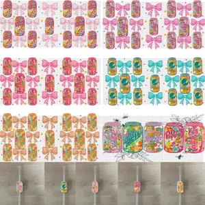 Soda Pop Uvdtf wrap Bundle for 16 oz glass cup 5 piece With matching 3d printed topper