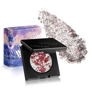 Delanci Silver+light gold+vermilion Dreamland Duo Chrome Eyeshadow Palette Highly Pigmented Shades for Creative, Playable Makeup - Bold, Eye-Catching Looks for Makeup Enthusiasts Powder Cosmetic All Over Glimmer
