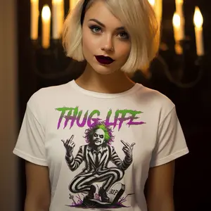 Beetle Juice Thug Life Halloween Tshirt, Horror Movie Unisex Heavy Cotton Tee, Graphic Tee, Halloween Costume Shirt, Funny Beetlejuice Top,