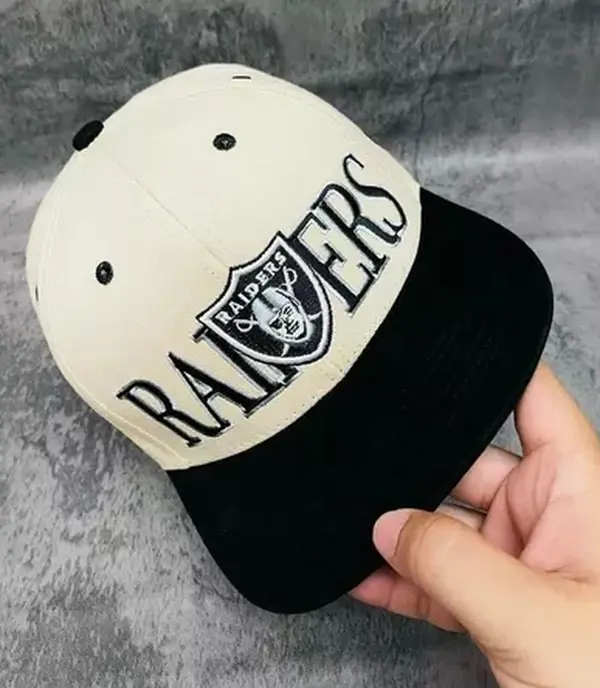 Vintage Las Vegas Raiders Embroidered Two-Tone Flat Brim Snapback Hat