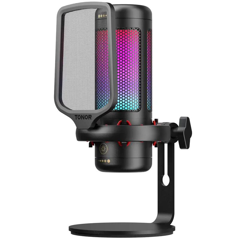 TONOR TC320 USB Type-C Condenser Streaming Microphone with Mount, Cable, Plug, Stand - for Gaming, Podcasts - Compatible with PC, Mac, PS4, PS5, Switch, Smartphone, Audio Devices (Black)