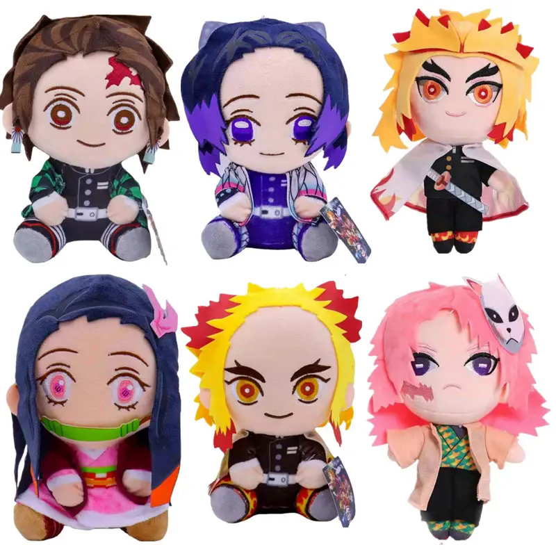 Demon Slayer Plush Figure 20cm, Soft Stuffed Character Doll, Kimetsu No Yaiba Collectible, Cute Room Decor, Anime Fan Gift